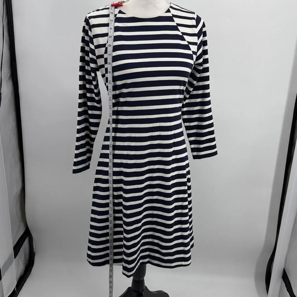NWT J. Crew Navy and White Striped Long Sleeve Dress Small New with Tag Video